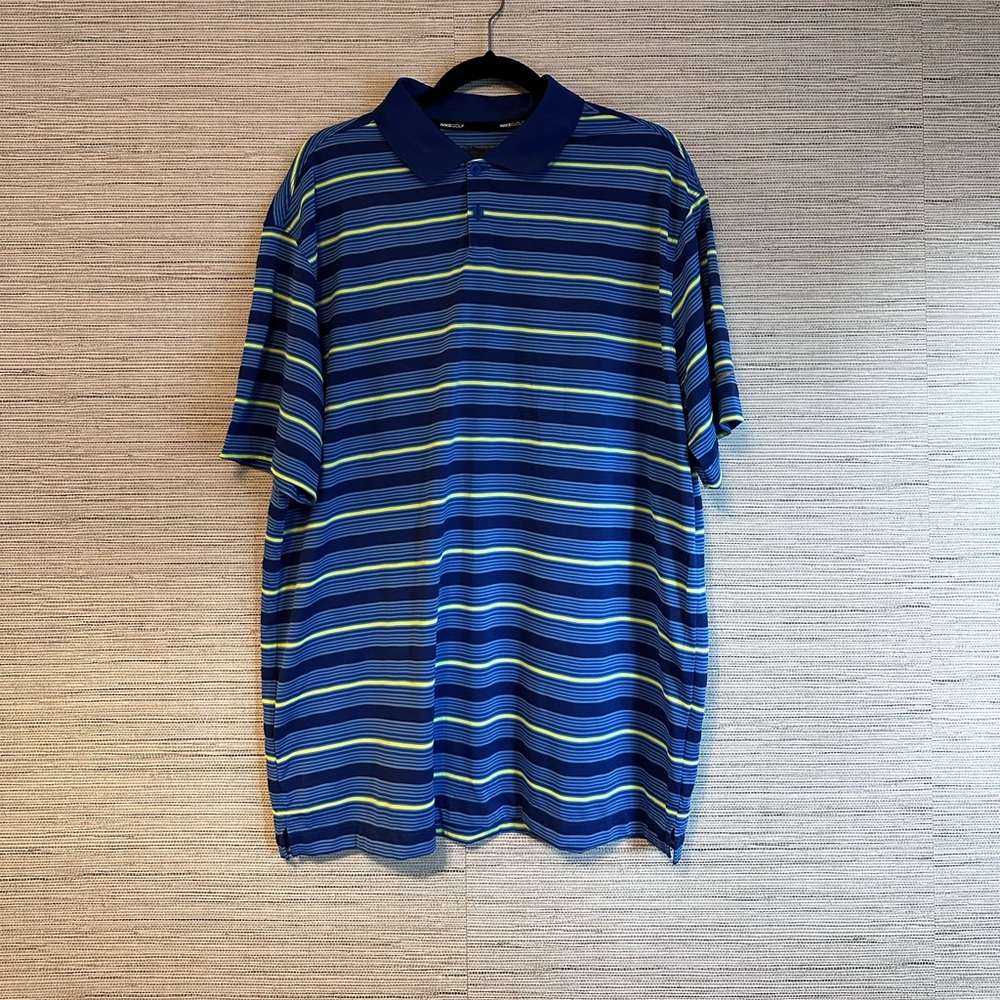 Mens Nike Golf Polo size XL Tour Performance Dri Fit Horizontal Striped
